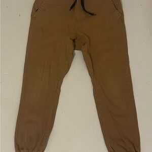 Brown Jogger Pants with Black Drawstring